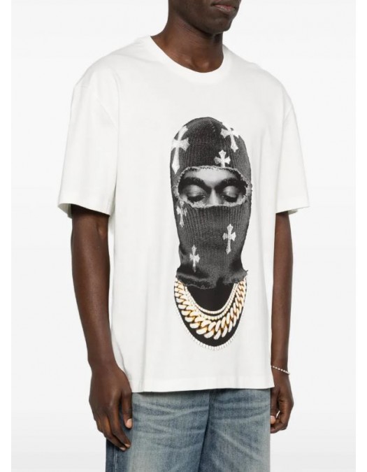 Tricou IH NOM UH NIT, Mask Crosses Print, All White - NUS26217081