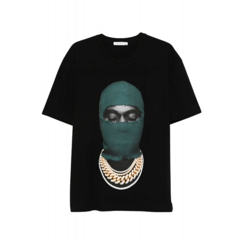 Tricou IH NOM UH NIT, Dark Green Mask Print in Front, Black