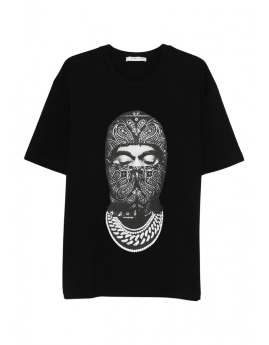 Tricou IH NOM UH NIT, Paisley Mask Graphic in Front, Regular Fit, Negru - NUS26237009