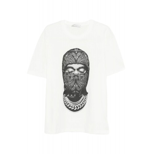 TRICOU IH NOM UH NIT, Paisley Mask Graphic in front, Alb