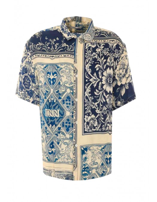 Camasa IH NOM UH NIT, Bowling Shirt Old Cards, Bleu - NUS26258A25