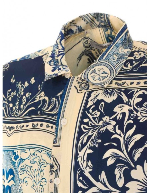 Camasa IH NOM UH NIT, Bowling Shirt Old Cards, Bleu - NUS26258A25