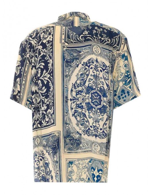 Camasa IH NOM UH NIT, Bowling Shirt Old Cards, Bleu - NUS26258A25