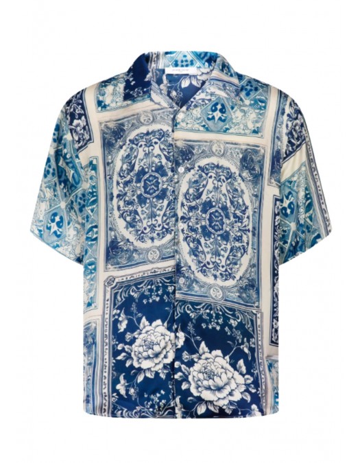 Camasa IH NOM UH NIT, Bowling Shirt Old Cards, Bleu - NUS26258A25