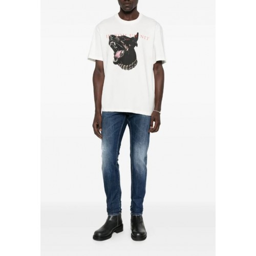 Tricou IH NOM UH NIT, Dog Print, Alb 