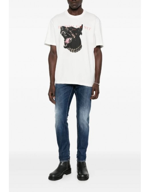 Tricou IH NOM UH NIT, Dog Print, Alb - NUS26272081