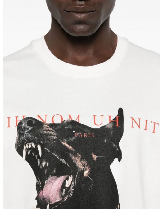 Tricou IH NOM UH NIT, Dog Print, Alb - NUS26272081