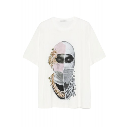 Tricou Ih Nom Uh Nit, Newspaper Mask, White
