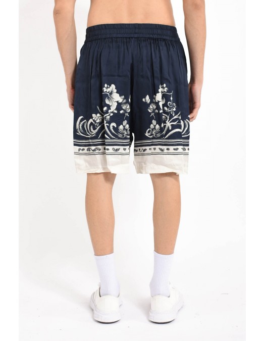 Pantaloni scurti IH NOM UH NIT bermuda blue flower print, Blue - NUS26351B38