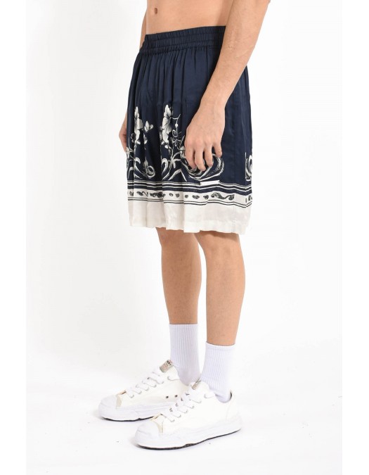 Pantaloni scurti IH NOM UH NIT bermuda blue flower print, Blue - NUS26351B38