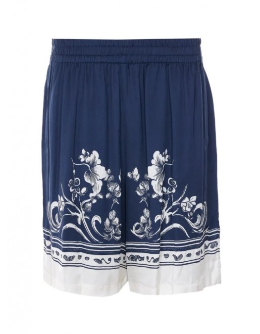 Pantaloni scurti IH NOM UH NIT bermuda blue flower print, Blue - NUS26351B38