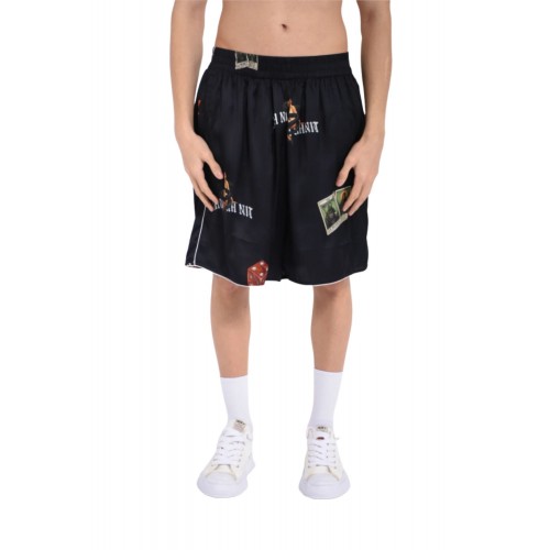 Pantaloni scurti IH NOM UH NIT, bermuda old cards print, Black