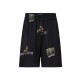 Pantaloni scurti IH NOM UH NIT, bermuda old cards print, Black - NUS26362009