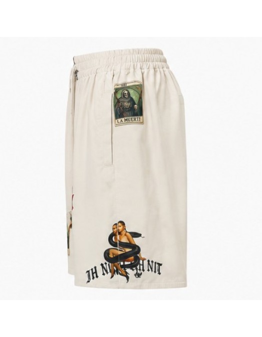 Pantaloni scurti IH NOM UH NIT, bermuda old cards print, Alb - NUS26362261