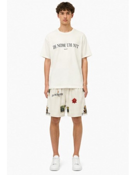 Pantaloni scurti IH NOM UH NIT, bermuda old cards print, Alb - NUS26362261