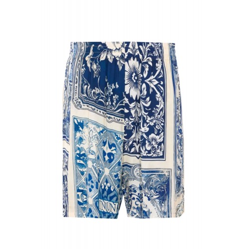 Pantaloni scurti IH NOM UH NIT, Baroque Print Shorts, Blue