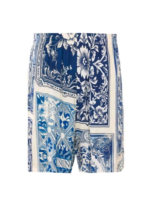 Pantaloni scurti IH NOM UH NIT, Baroque Print Shorts, Blue - NUS26363A25