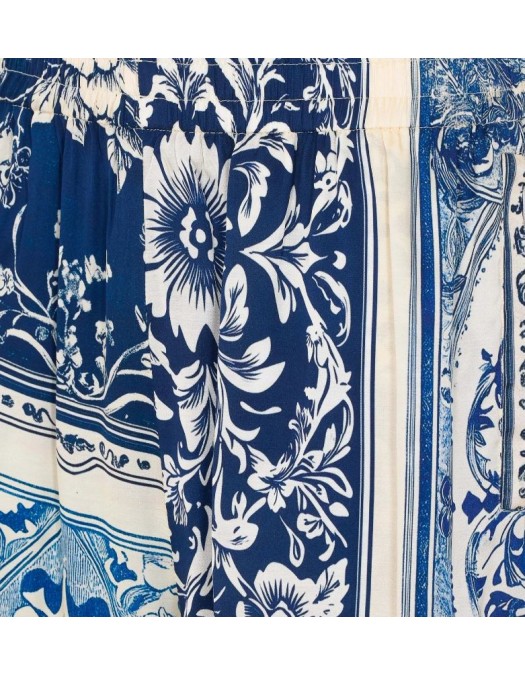 Pantaloni scurti IH NOM UH NIT, Baroque Print Shorts, Blue - NUS26363A25