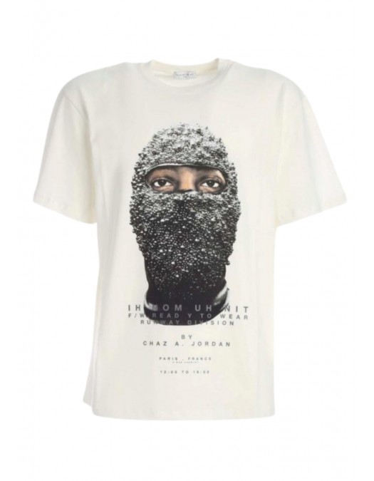 Tricou Ih Nom Uh Nit, White mask on -print T-shirt, Regular Fit, Alb - NUW20231081