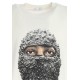 Tricou Ih Nom Uh Nit, White mask on -print T-shirt, Regular Fit, Alb - NUW20231081