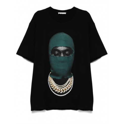 Tricou IH NOM UH NIT, Dark Green Mask Print, Black Tricou IH NOM UH NIT, Dark Green Mask Print, Black
