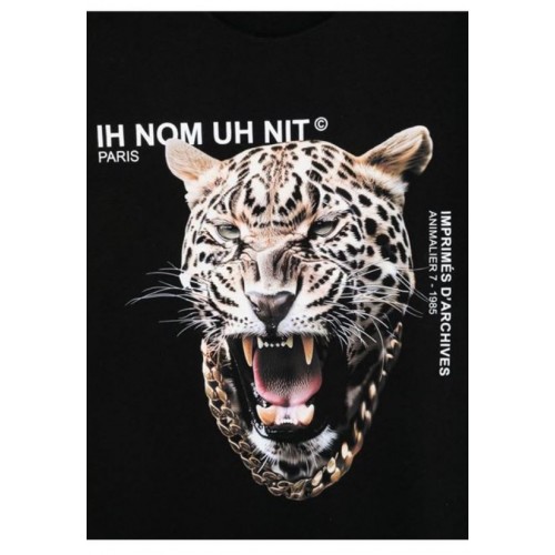 Tricou IH NOM UH NIT, Tiger Print in Front, Negru