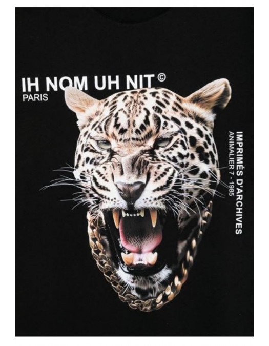 Tricou IH NOM UH NIT, Tiger Print in Front, Negru - NUW25243009