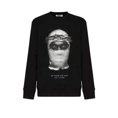 Bluza Ih Nom Uh Nit, Mask Thorns Printed, Negru Bluza Ih Nom Uh Nit, Mask Thorns Printed, Negru