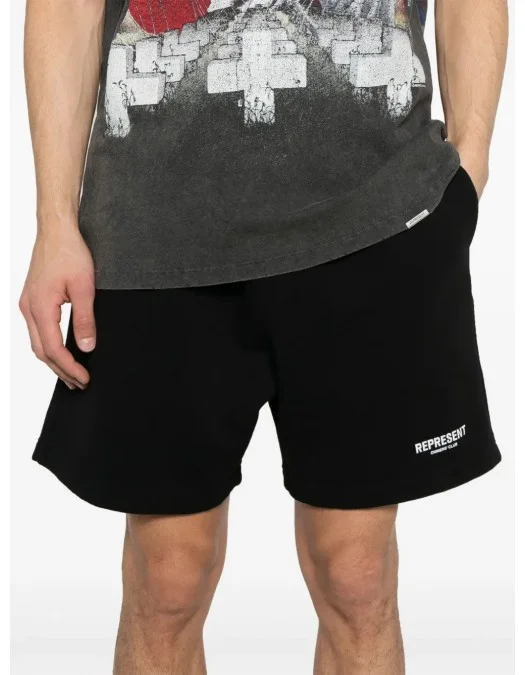 Pantaloni scurti REPRESENT, Owners Club Shorts, Black - OCM10000401