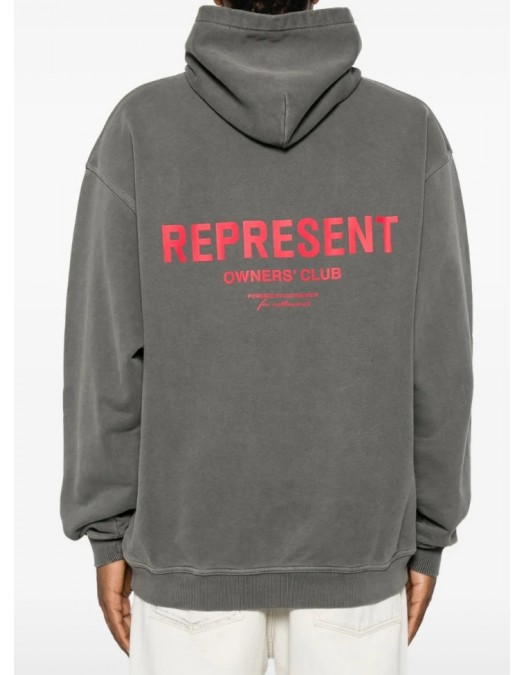 Hanorac Represent Owners Club oversize hoodie in jersey, Gri - OCM4111302