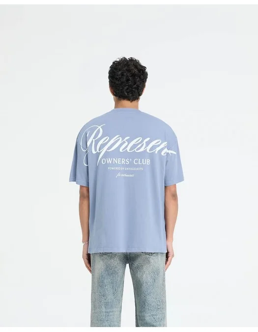 TRICOU REPRESENT, Owners Club Script, Dusty Blue - OCM4120108 TRICOU REPRESENT, Owners Club Script, Dusty Blue - OCM4120108