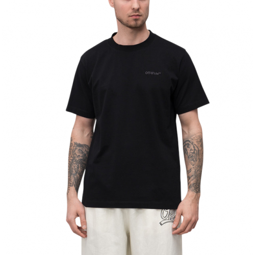 TRICOU OFF WHITE, Little Logo Front, Black, Slim Fit TRICOU OFF WHITE, Little Logo Front, Black, Slim Fit