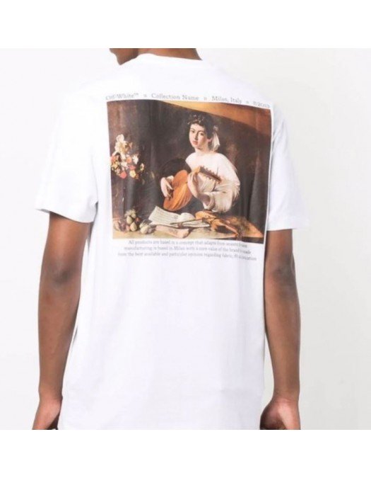 Tricou OFF WHITE, Caravaggio Print - OMAA027F21JER0110184