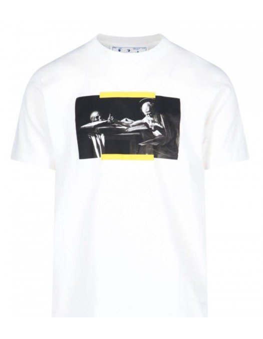 Tricou OFF WHITE, Caravaggio Painting, White - OMAA027F21JER0140184