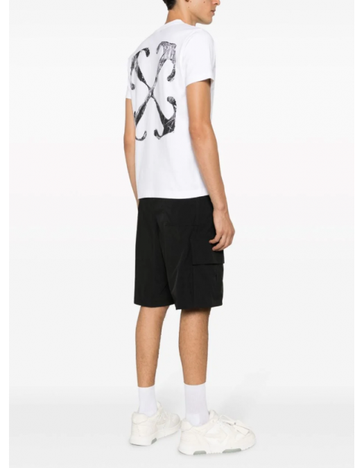 Tricou OFF WHITE, ANCHOR ARROWS, Alb - OMAA027F23JER0100110