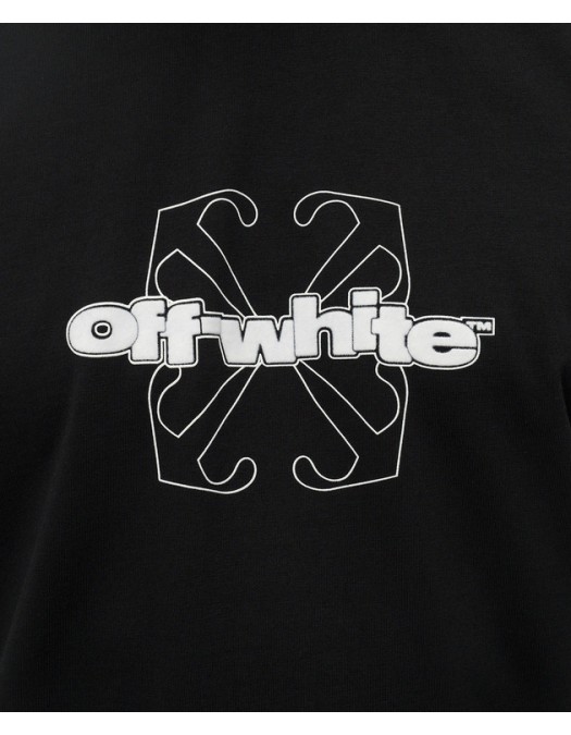 Tricou OFF WHITE, Style Logo Insert, Black - OMAA027F24JER0071001