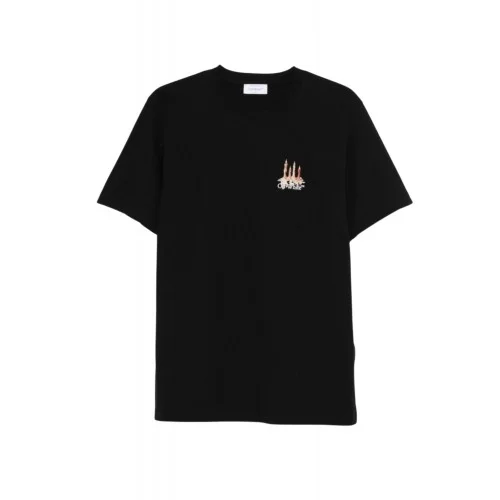 TRICOU OFF WHITE,  Candles Flames Print, Regular Fit, Negru