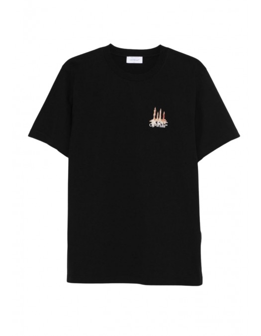 TRICOU OFF WHITE, Candles Flames Print, Regular Fit, Negru - OMAA027F25JER0021001 TRICOU OFF WHITE, Candles Flames Print, Regular Fit, Negru - OMAA027F25JER0021001