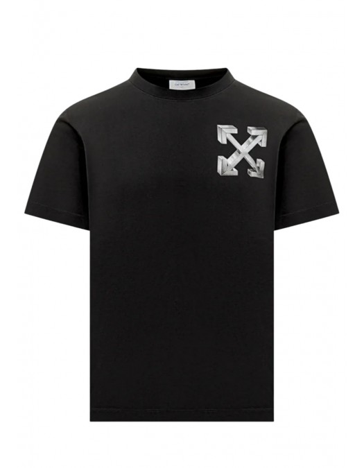 TRICOU OFF WHITE, Arrows-print T-shirt, Negru - OMAA027F25JER00A1072