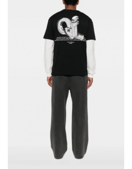 TRICOU OFF WHITE, Arrows-print T-shirt, Negru - OMAA027F25JER00A1072