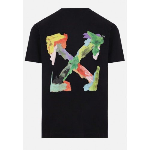 Tricou OFF WHITE, Multicolor Paint Arrows, Negru, Slim Fit
