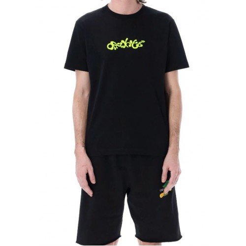 Tricou OFF WHITE, Graphic Print on Back, Negru, Slim Fit