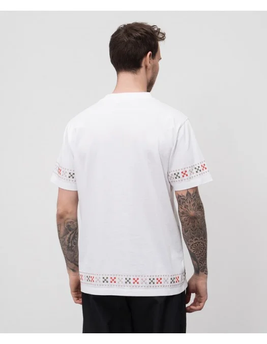 TRICOU OFF WHITE, Textured Arrow Emblem, Angels, White - OMAA027S25JER0020110 TRICOU OFF WHITE, Textured Arrow Emblem, Angels, White - OMAA027S25JER0020110