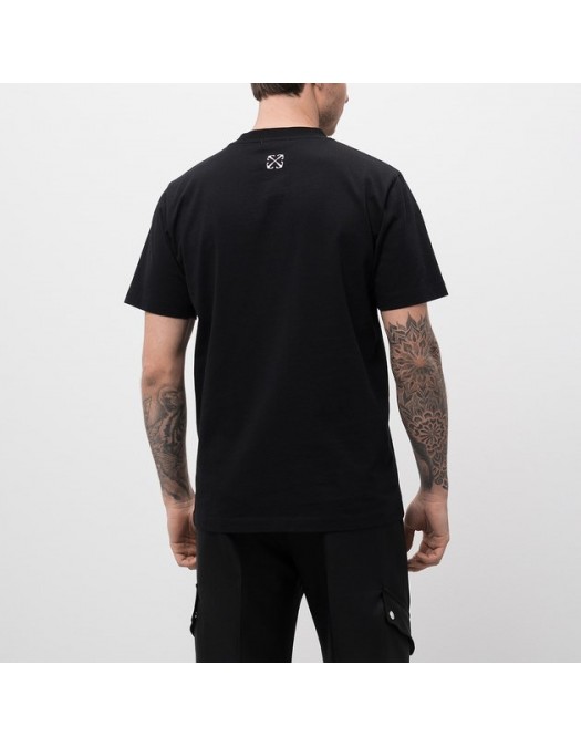 Tricou OFF WHITE, Crystals Insert, Black - OMAA027S25JER0041050