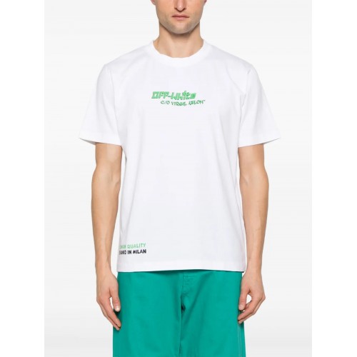 Tricou OFF WHITE, Barber 1, Picture Print, White, Slim Fit Tricou OFF WHITE, Barber 1, Picture Print, White, Slim Fit