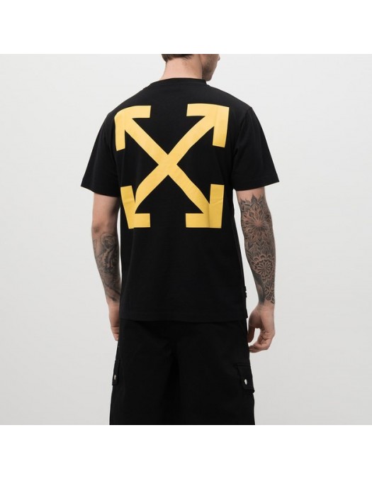 Tricou OFF WHITE, Eagle Print, Yellow Arrow, Black - OMAA027S25JER0081020