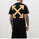 Tricou OFF WHITE, Eagle Print, Yellow Arrow, Black - OMAA027S25JER0081020