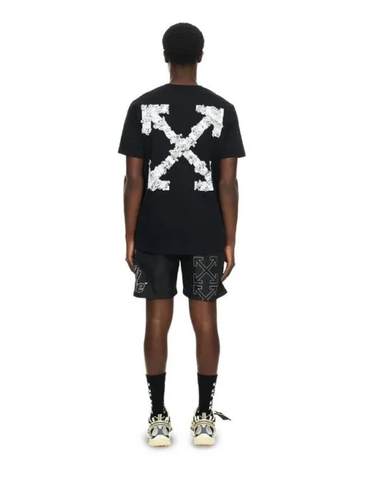 Tricou OFF WHITE, Heraldic Arrow Slim T-shirt, Negru - OMAA027S26J007001