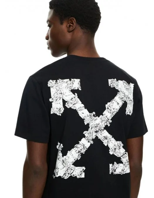Tricou OFF WHITE, Heraldic Arrow Slim T-shirt, Negru - OMAA027S26J007001