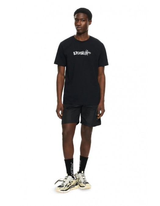 Tricou OFF WHITE, Heraldic Arrow Slim T-shirt, Negru - OMAA027S26J007001